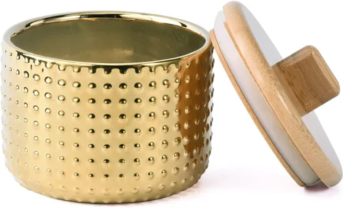 Miniatura 12 de Recipiente de sal con tapa de bambú, cuencos de cerámica de gran capacidad de 14 onzas, caja de pimienta, recipiente de condimentos de esmalte Crema