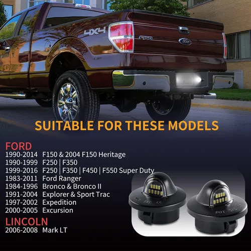Miniatura 3 de Gempro Conjunto de luz de matrícula, reemplazo de lámpara LED para Ford F150 F250 F350 F450 F550 Superduty Bronco Excursion Ranger Expedition