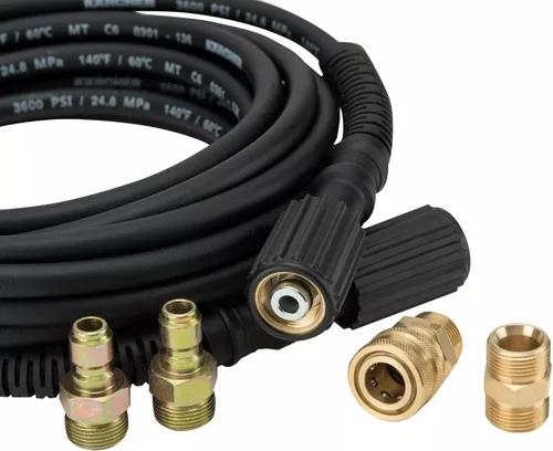 Miniatura 4 de Kärcher Manguera de extensión de alta presión de 25 pies para lavadoras a presión de hasta 3600 PSI - con adaptadores incluidos - Conexión rápida