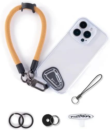 Miniatura 10 de Correa de mano para muñeca, 2 parches para teléfono, soporte para teléfono celular, correa de muñeca para llaves, AirPods, cámara (rosa, 12 pulgadas)