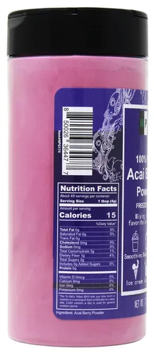Miniatura 2 de NPG Polvo liofilizado de bayas de acai de 7 onzas, superalimento sin semillas con una textura fina en polvo para batidos, bebidas y colorantes
