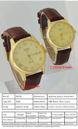 Miniatura 5 de SKMEI Reloj para hombre, vestido de negocios, clásico, de moda, casual, negro, cuarzo, analógico, impermeable, calendario, fecha, simple, relojes