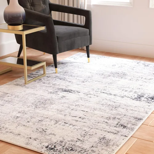 Miniatura 42 de SAFAVIEH Amelia Collection ALA700A - Alfombra decorativa de 2'2" x 4', diseño moderno abstracto, color marfil y azul, no desprende pelusa y de fácil