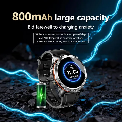 Miniatura 4 de Relojes inteligentes militares con GPS para hombre, grado militar, posicionamiento de 6 satélites, batería de 30 días de 800 mAh, resistente al agua