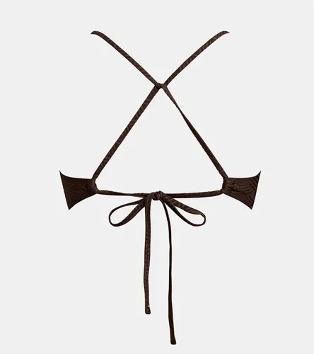 Miniatura 53 de CUPSHE - Parte superior de bikini para mujer; traje de baño superior con diseño cruzado, tirantes delgados y escote en V
