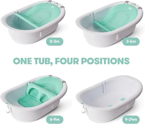 Miniatura 11 de Frida Baby Bañera de bebé 4 en 1 Grow-with-Me, bañera para recién nacidos a niños pequeños con asiento de baño extraíble y respaldo para soporte
