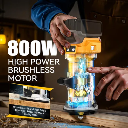 Miniatura 2 de MtiolHig Enrutador compacto inalámbrico compatible con batería DeWalt de 20 V (solo herramienta), herramienta de enrutador de 6 velocidades