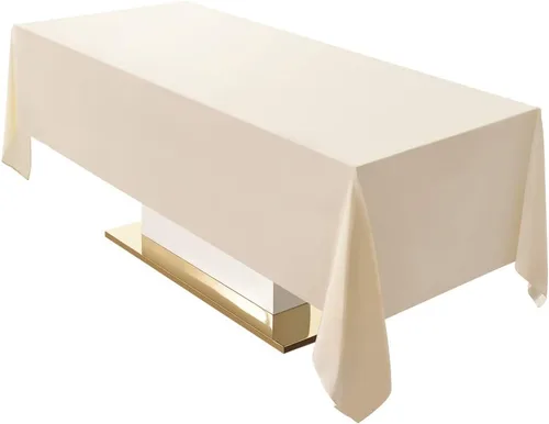 Miniatura 14 de Surmente Mantel rectangular de poliéster de 60 x 102 pulgadas para bodas, banquetes o restaurantes (negro, paquete de 2)