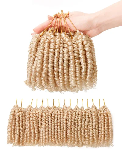 Miniatura 59 de Cabello de Ganchillo Pre-Retorcido Passion Twist para Mujeres Negras y Niños, Cabello Passion Twist Pre-Enrollado Trenzas Bohemias 4 Pulgadas 8