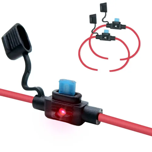 Miniatura 10 de Paquete de 5 resistentes al agua, IP67, portafusibles ATO/ATC en línea, 12 AWG para automóviles, marinos
