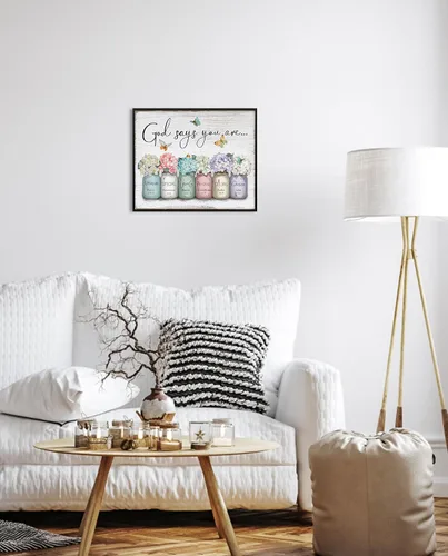 Miniatura 7 de Dios Dice Que Eres Arte de Pared: Arte de Pared con Versículo Bíblico Cristiano Inspiracional, Escritura Religiosa, Regalos de Aliento para Mujeres