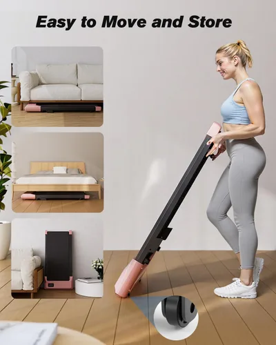 Miniatura 7 de SupeRun Almohadilla para caminar, caminadora para debajo del escritorio, caminadora portátil 3 en 1 con control remoto y pantalla LED, máquina