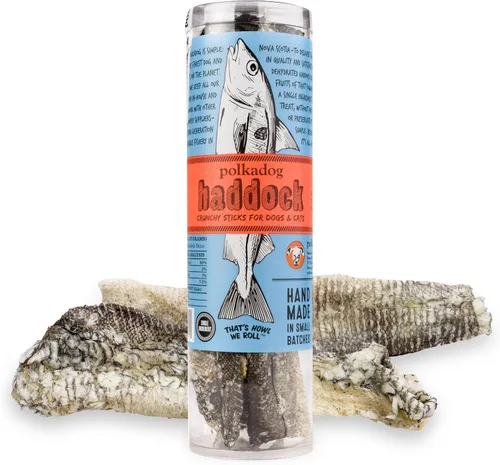 Miniatura 10 de Polkadog Crunchy Haddock Skins - Golosinas para perros – Un solo ingrediente, Omega-3 rico y totalmente natural para mascotas – Mariscos capturados