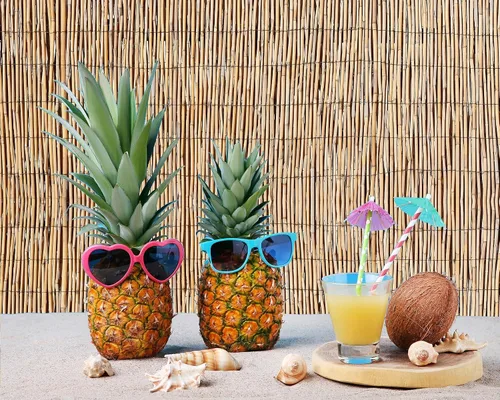 Miniatura 7 de Barydat - Telón de fondo hawaiano de caña de playa Aloha Luau, decoración de bar Tiki para fiesta, estampado de bambú, tela de poliéster, telón