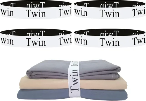 4 bandas organizadoras de sábanas, organizadores de sábanas y bandas de etiquetas de almacenamiento, etiquetas de hojas para ropa de cama,