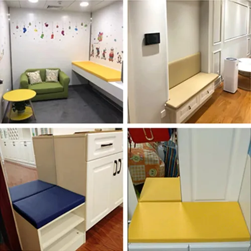 Miniatura 7 de Cojín de asiento de piel sintética impermeable antideslizante para banco largo de jardín, 2 pulgadas de grosor, para muebles de patio de interiores