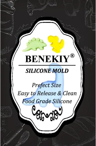 Miniatura 7 de Paquete de 2 moldes de silicona de dinosaurio 3D con temática de dinosaurio para hornear, herramienta de horneado para pastel de chocolate, postre