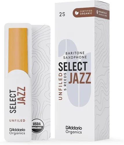 Miniatura 15 de D'Addario Organic Select Jazz - Cañas de saxofón barítono archivadas por Jazz, selladas individualmente, 4 medianas, paquete de 5