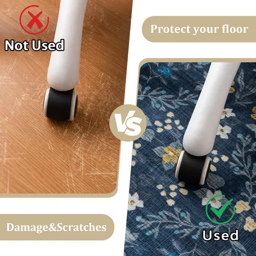 Miniatura 4 de chakme Tapete para silla de oficina para suelo de madera dura, 48 x 36 pulgadas, protector de escritorio de computadora de fácil deslizamiento