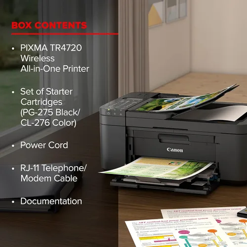 Miniatura 5 de Canon PIXMA TR4720 Impresora inalámbrica todo en uno, uso doméstico con alimentador automático de documentos, impresión móvil y fax integrado