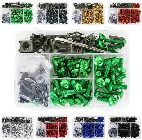Miniatura 13 de Juego de pernos universales para carenado de motocicleta Fit para serie CRF-R, serie YZ, serie Ninja/ZX, serie GSX/DRZ, tornillos de fijación