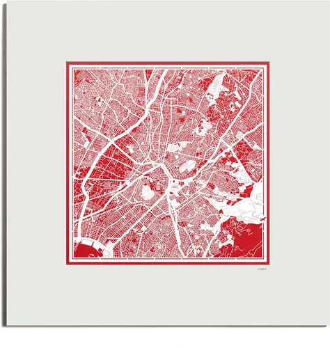 Miniatura 65 de O3 Design Studio Mapa de corte de papel Madrid negro mate de 20 x 20 pulgadas