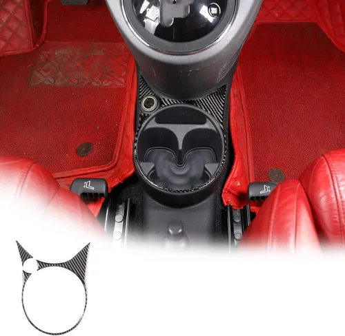 Miniatura 2 de HAPPYHORSE Adhesivo de fibra de carbono para automóvil compatible con Fiat 500 2010-2019, calcomanía de fibra de carbono real, accesorios