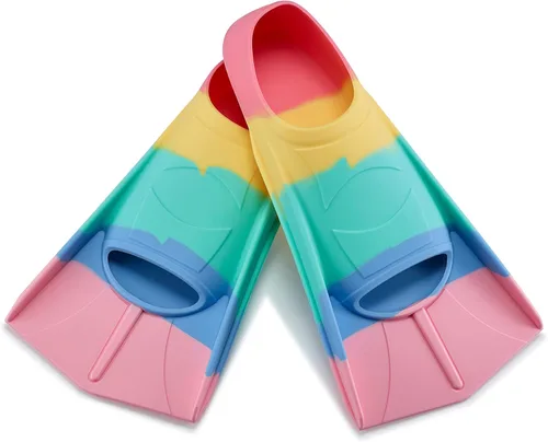 Miniatura 15 de Aletas de natación para niños, aletas cortas para jóvenes, aletas de entrenamiento de natación para natación de regazo, para niños y niñas