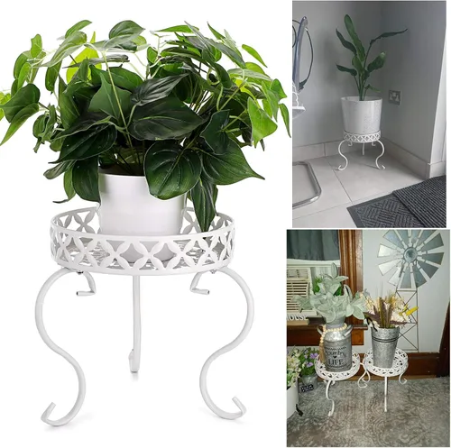Miniatura 7 de OwnMy Soporte de Metal Redondo para Plantas Resistente al Óxido, Soporte de Hierro para Macetas, Soporte para Plantas de Interior y Exterior de Alta