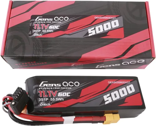 Miniatura 5 de Gens ace G-Tech 5000mAh 60C 11.1V 3S Batería Lipo de tamaño corto con enchufe XT60