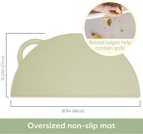 Miniatura 4 de Upward Baby - Juego de 3 alfombrillas de silicona antideslizantes para bebés, mantel individual para mesa de comedor, silla alta, suministros