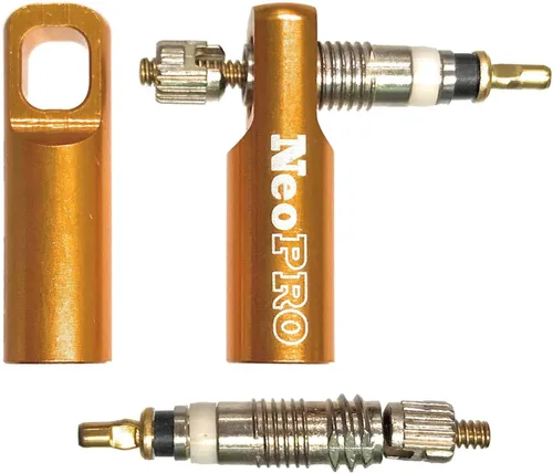 Miniatura 9 de NeoPRO Bike Presta tapa de válvula con kit de función de extracción de núcleo de válvula, cubiertas antipolvo para neumáticos plateado
