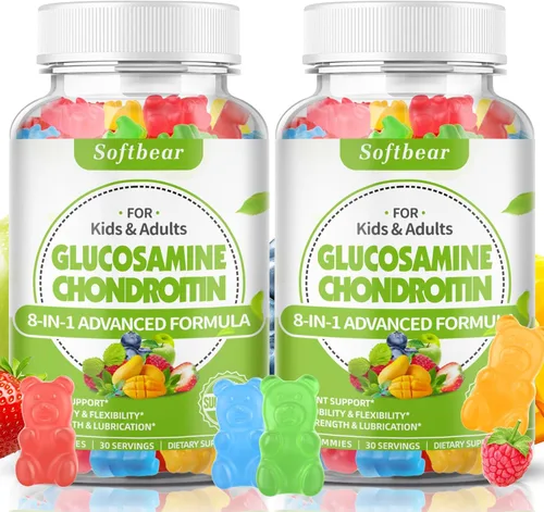 Miniatura 9 de softbear Gomitas de condroitina de glucosamina, sin azúcar, glucosamina condroitina, MSM, suplemento con cúrcuma de saúco que apoya la salud