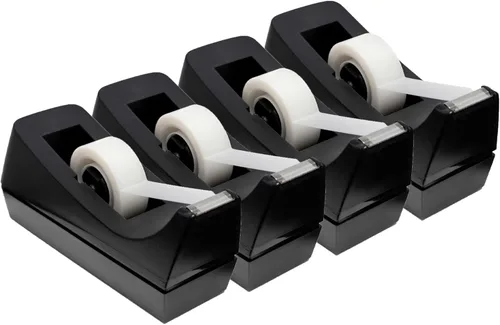 Miniatura 9 de Dispensador de cinta de escritorio – Base antideslizante – Dispensador de rollo de cinta ponderada – Perfecto para oficina, hogar y escuela
