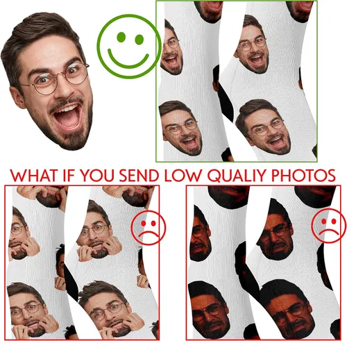 Miniatura 4 de Calcetines de cara personalizados, 9 colores, calcetines de fotos personalizados con tu cara, tu gato o perro, calcetines divertidos para hombres