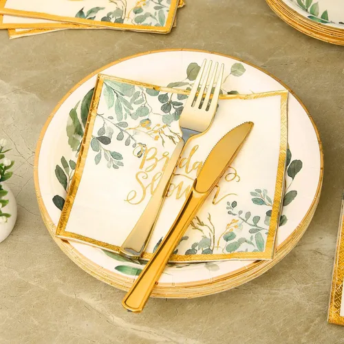 Miniatura 5 de 192 piezas de decoración para despedida de soltera, juegos de platos y servilletas de boda, platos de papel para despedida de soltera