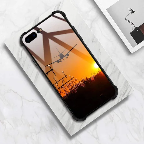 Miniatura 6 de CARLOCA Funda compatible con iPhone 8, diseño gráfico de Airplane Sunrise para iPhone 7, diseño gráfico, a prueba de golpes, antiarañazos