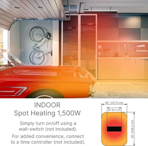 Miniatura 6 de Dimplex DLW Series - Calentador eléctrico para patio, resistente a la intemperie, negro, 1500 W, calentador radiante prémium para uso en interiores