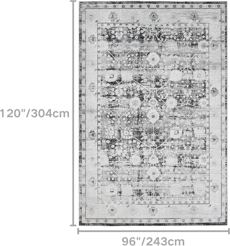 Miniatura 65 de Syalife 4x6 Alfombra Lavable para Área, Ultra Suave Antideslizante, Pila Baja, Alfombra Vintage Resistente a Manchas para Sala de Estar, Alfombra