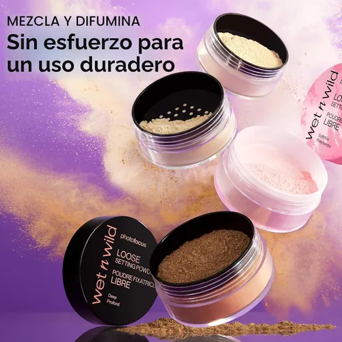 Miniatura 4 de wet n wild Photo Focus - Polvo de ajuste suelto para hornear, maquillaje iluminador, adecuado para todos los tonos de piel, plátano