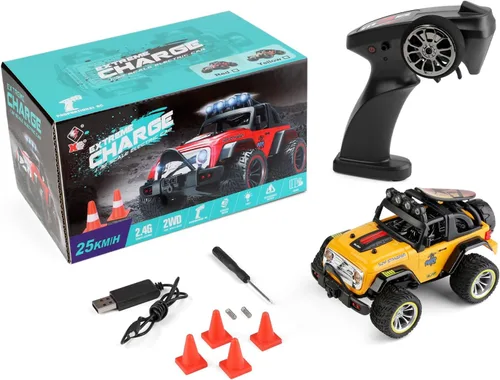 Miniatura 7 de WLtoys 32221 1/32 RC Crawler, 15.5 mi/h cepillado 2WD con control remoto de 2.4 GHz, neumáticos TPR todo terreno (regalo de coche RC)