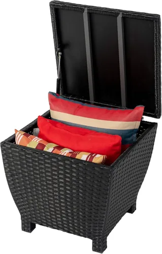 Sundale Outdoor Caja de Almacenamiento Pequeña para Terraza con Tapa, Contenedor de Almacenamiento Exterior Pequeño de 13 Galones para Mangueras,