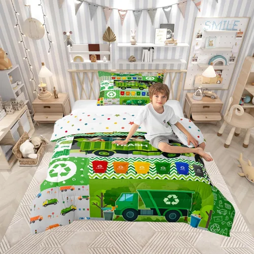 Miniatura 34 de Juegos de Edredón de Bombero Tamaño Twin para Niños, Adultos y Adolescentes, Juego de Ropa de Cama con Patrón de Insignia de Bombero y Llama