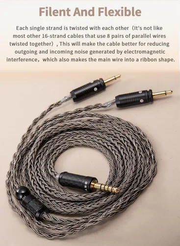 Miniatura 7 de Cable equilibrado de 0.173 in compatible con auriculares Focal Clear MG, Stellia, Celestee, Elear, Elegia, Elex, Radiance para cable focal