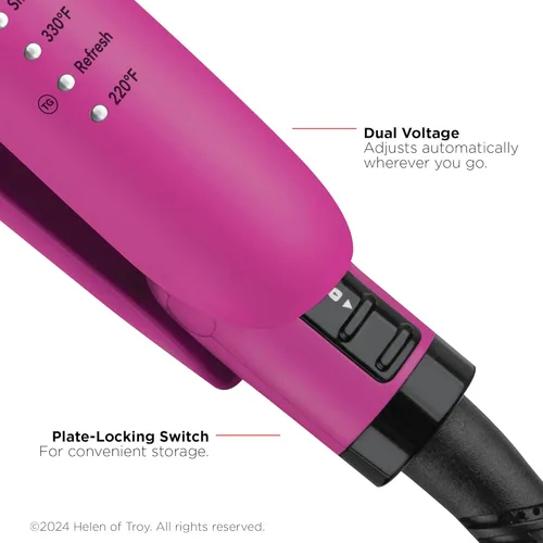 Miniatura 4 de REVLON Plancha plana de turmalina de cerámica de 1 pulgada, alisadora de pelo distribuye uniformemente el calor para menos daño, 5 temperaturas