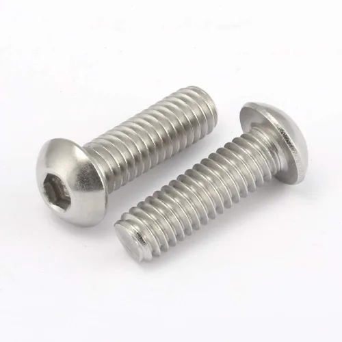 Miniatura 5 de Tornillos de Cabeza de Botón con Casquillo 1/4-20 x 1/2", Acero Inoxidable 18-8 (304), Acabado Brillante, Completamente Roscados, Hexagonal Allen