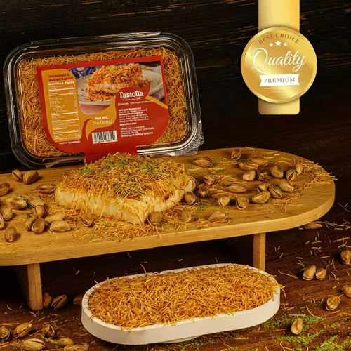 Miniatura 5 de Tastolia Kataifi horneado rallado (Kadayif) - 7 oz (200 g) Masa de fillo crujiente tostado y tostado para chocolate Dubai, Kunafa, Knafeh, pudines