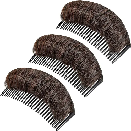 Miniatura 8 de WILLBOND 3 pinzas invisibles para el pelo falso, almohadilla aumentada, base de cabello de volumen esponjoso, herramienta de inserción