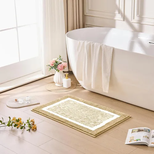 Miniatura 24 de CozeCube Tapetes de baño para baño antideslizantes, alfombras de baño de microfibra absorbente esponjosas lavables, alfombras de baño estéticas