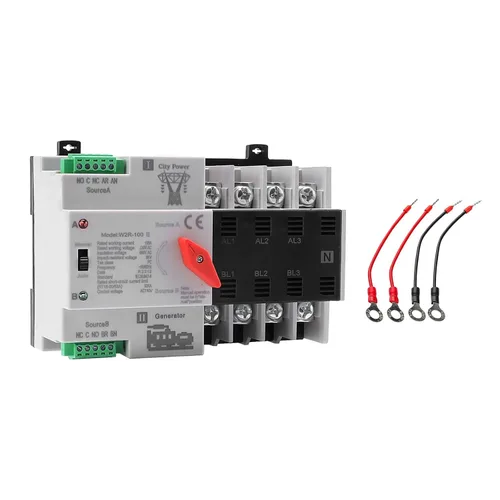 Miniatura 12 de Interruptor de transferencia automática/manual de 63amp AC110V 2P 50/60Hz, interruptor mini ATS de 2 polos 63A de doble potencia solar